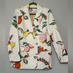 Colorful Fruit Print Women's Blazer